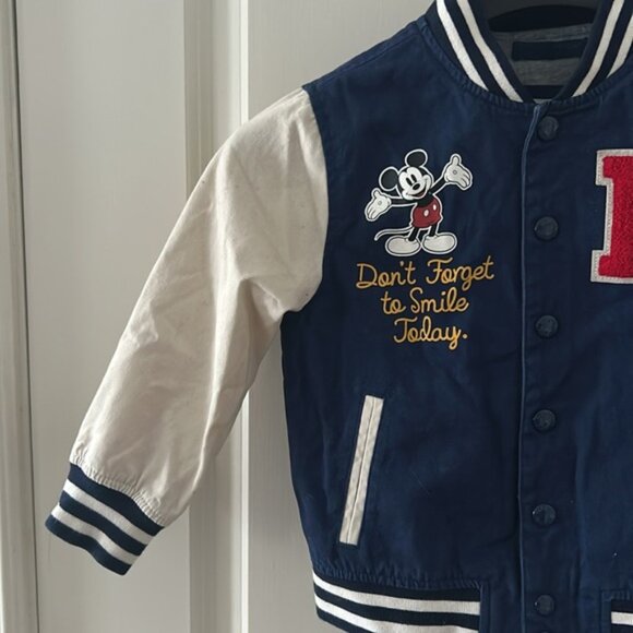 DISNEY + BABY GAP Mickey Mouse letterman jacket 4 - Picture 3 of 10